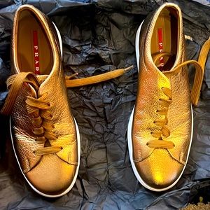 Metallic Prada sneakers